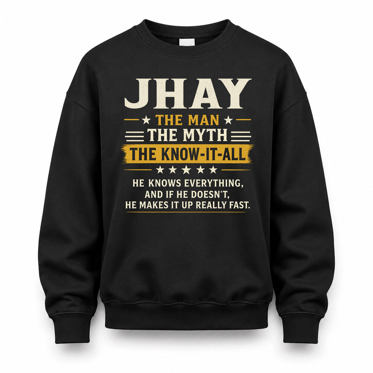 JHAY TM90-K04-125 - NAME Legendary Know-It-All Personalized Funny Shirt