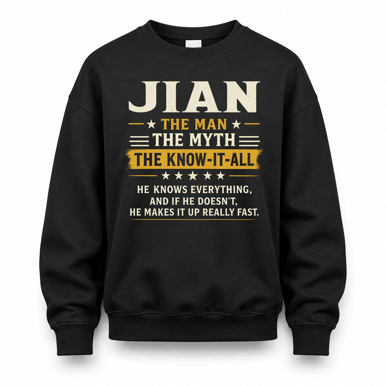 JIAN TM90-K04-125 - NAME Legendary Know-It-All Personalized Funny Shirt