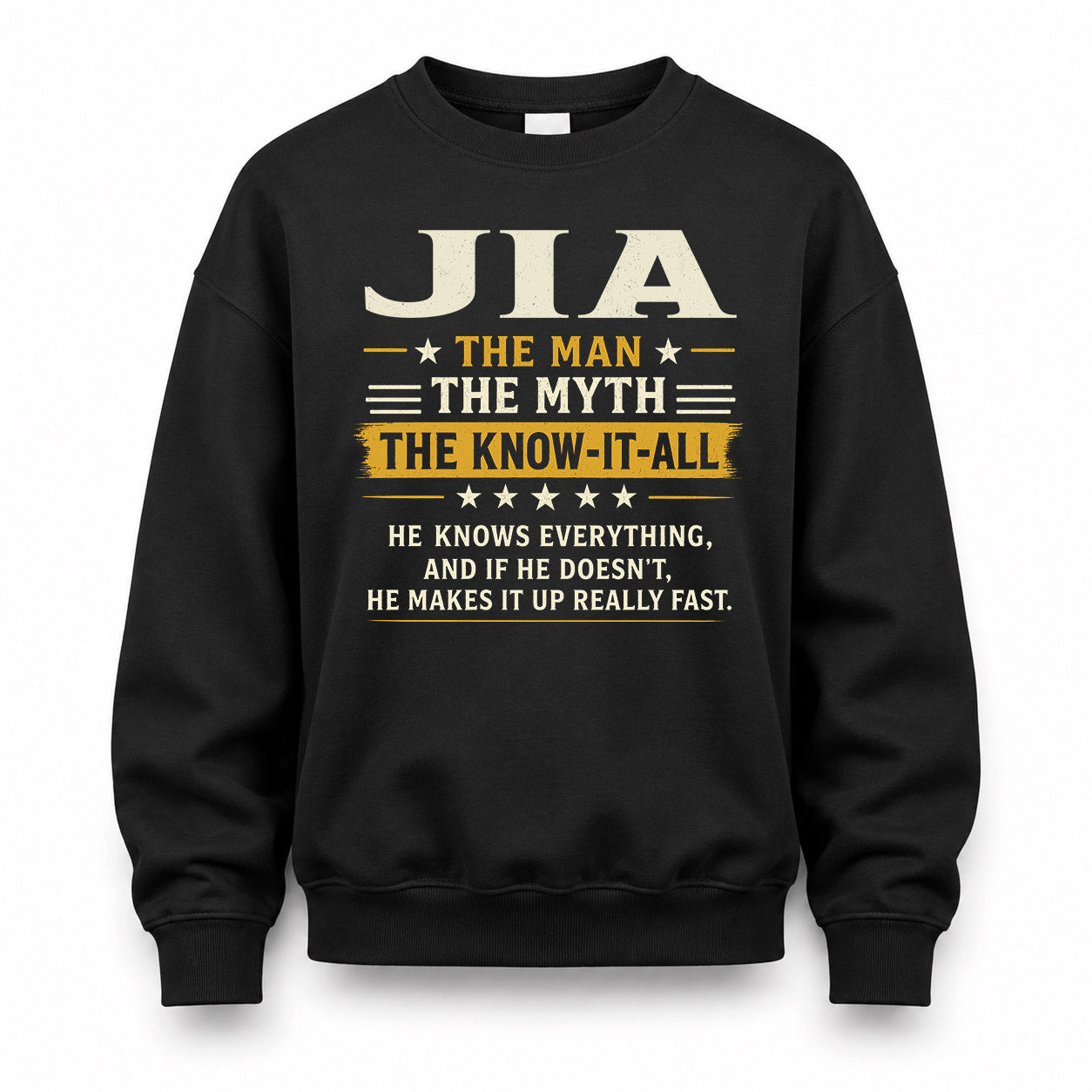 JIA TM90-K04-125 - NAME Legendary Know-It-All Personalized Funny Shirt