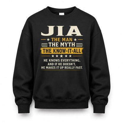JIA TM90-K04-125 - NAME Legendary Know-It-All Personalized Funny Shirt