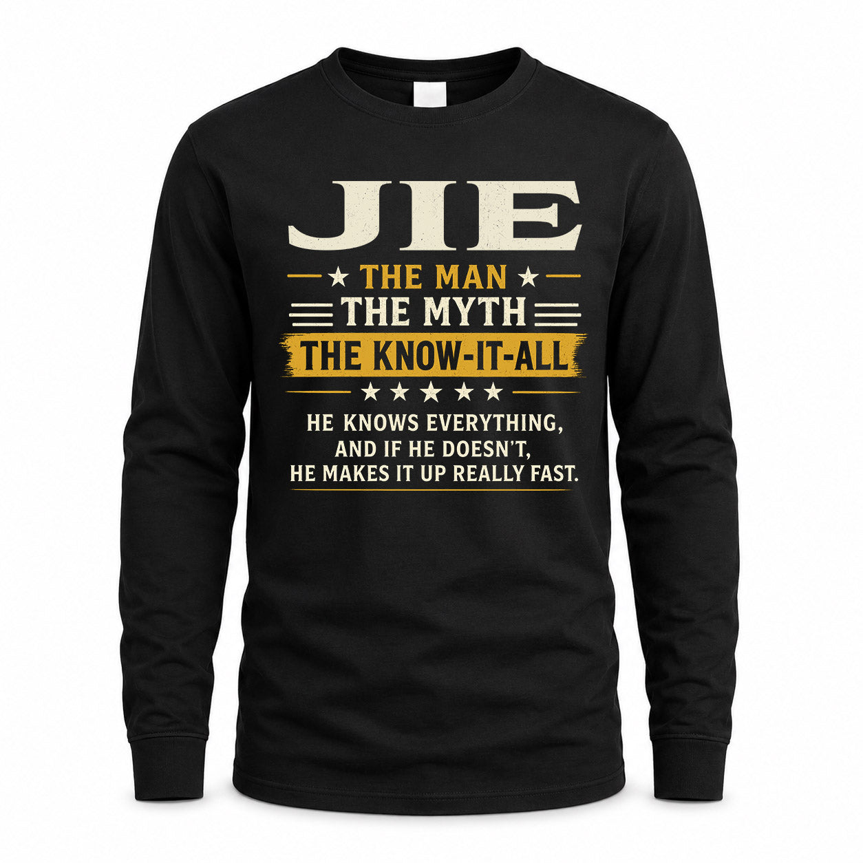 JIE TM90-K04-125 - NAME Legendary Know-It-All Personalized Funny Shirt