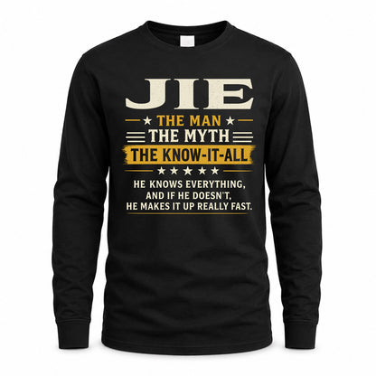 JIE TM90-K04-125 - NAME Legendary Know-It-All Personalized Funny Shirt