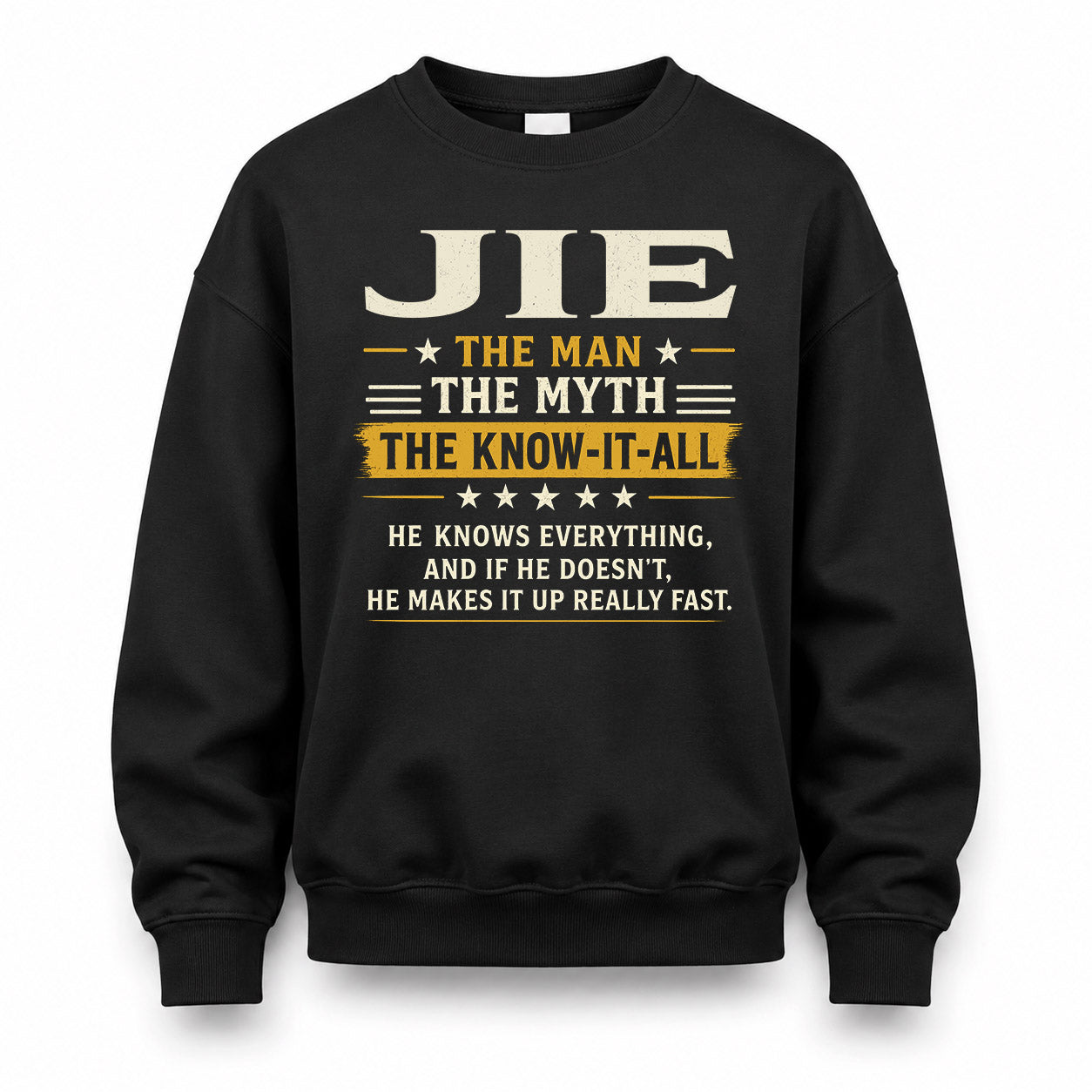 JIE TM90-K04-125 - NAME Legendary Know-It-All Personalized Funny Shirt