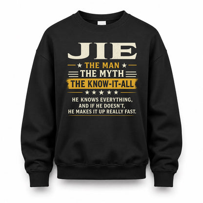 JIE TM90-K04-125 - NAME Legendary Know-It-All Personalized Funny Shirt