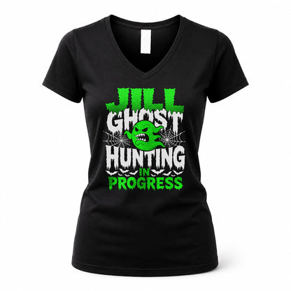 JILL HW22-K06-109 - NAME Ghost Hunting In Progress Personalized Halloween Shirt