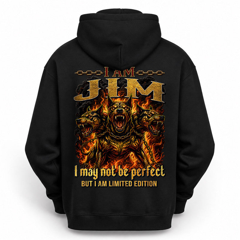 JIM MP88-F2-168–Personalized Bold Quote Apparel “I Am NAME I May Not Be Perfect But I Am Limited Edition