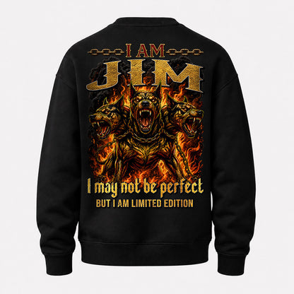 JIM MP88-F2-168–Personalized Bold Quote Apparel “I Am NAME I May Not Be Perfect But I Am Limited Edition