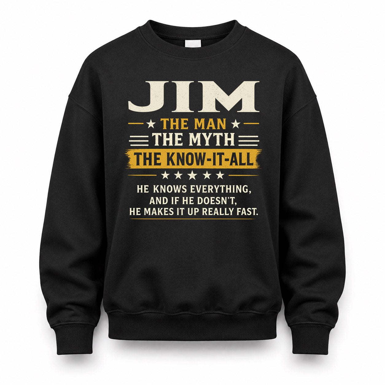 JIM TM90-K04-125 - NAME Legendary Know-It-All Personalized Funny Shirt