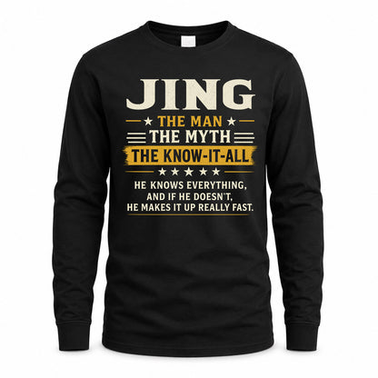 JING TM90-K04-125 - NAME Legendary Know-It-All Personalized Funny Shirt