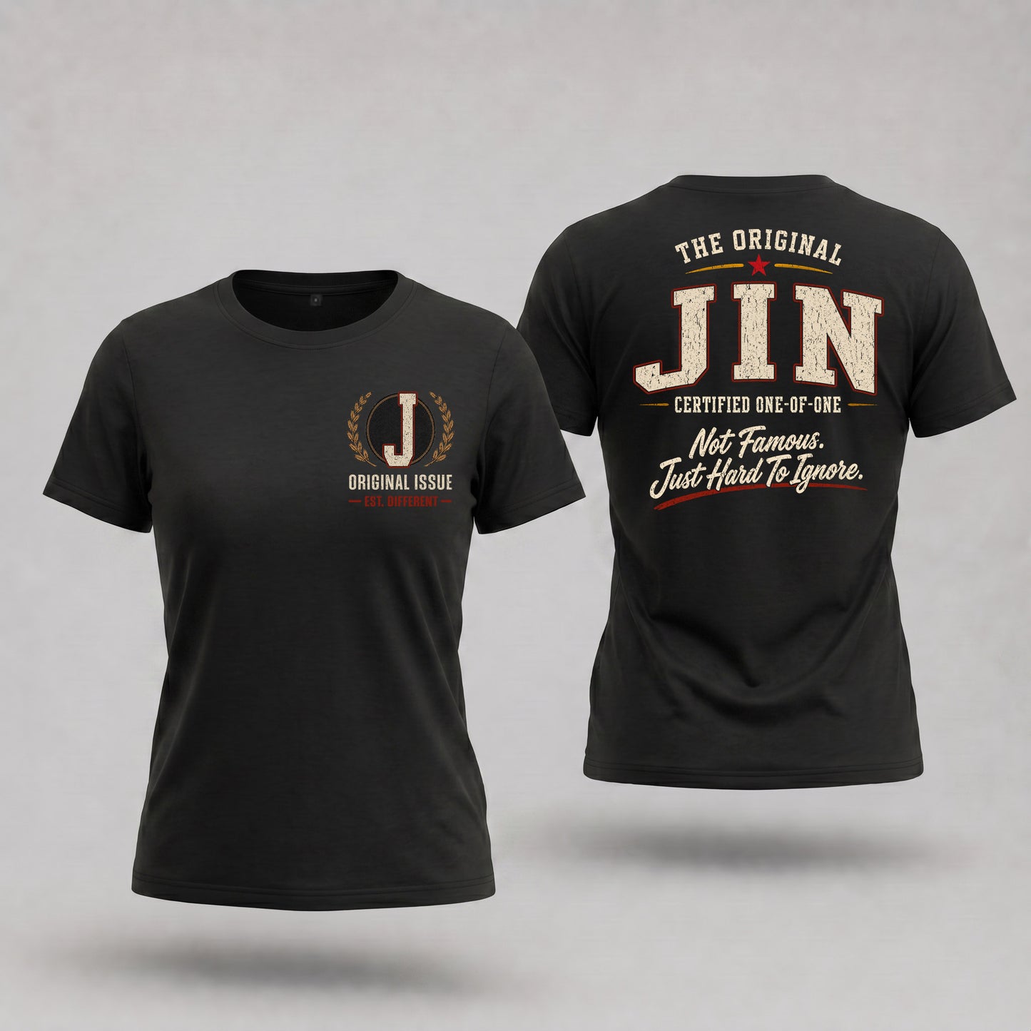 JIN W68-F2-168 – Personalized Original Issue Apparel “The Original NAME Certified One-of-One"