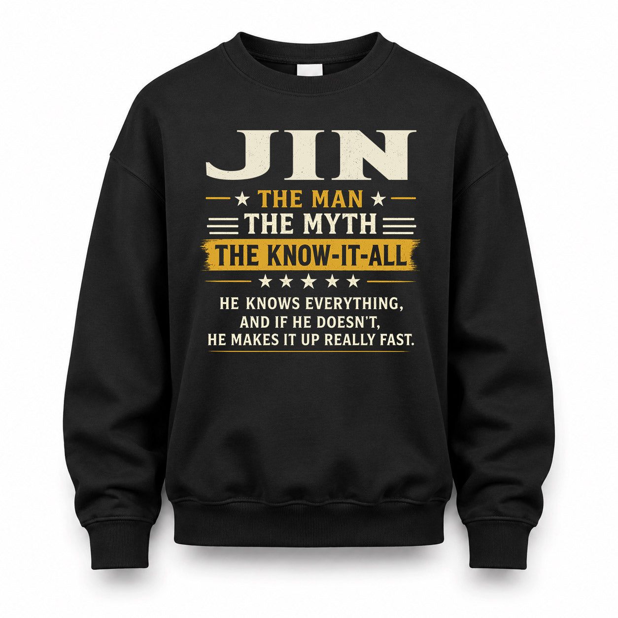 JIN TM90-K04-125 - NAME Legendary Know-It-All Personalized Funny Shirt