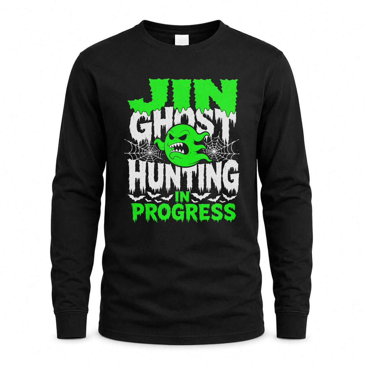 JIN HW22-K06-109 - NAME Ghost Hunting In Progress Personalized Halloween Shirt