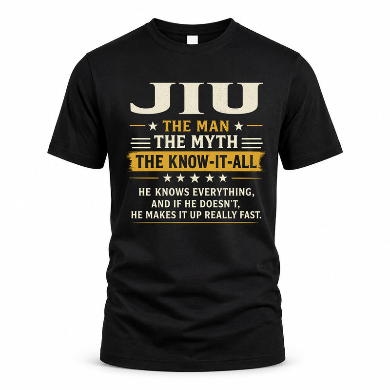 JIU TM90-K04-125 - NAME Legendary Know-It-All Personalized Funny Shirt