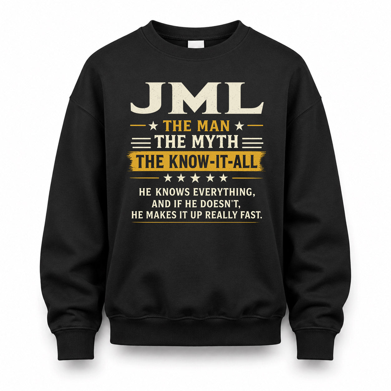 JML TM90-K04-125 - NAME Legendary Know-It-All Personalized Funny Shirt