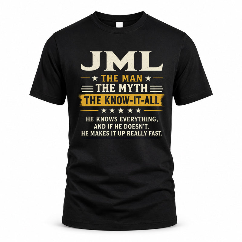 JML TM90-K04-125 - NAME Legendary Know-It-All Personalized Funny Shirt