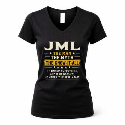 JML TM90-K04-125 - NAME Legendary Know-It-All Personalized Funny Shirt