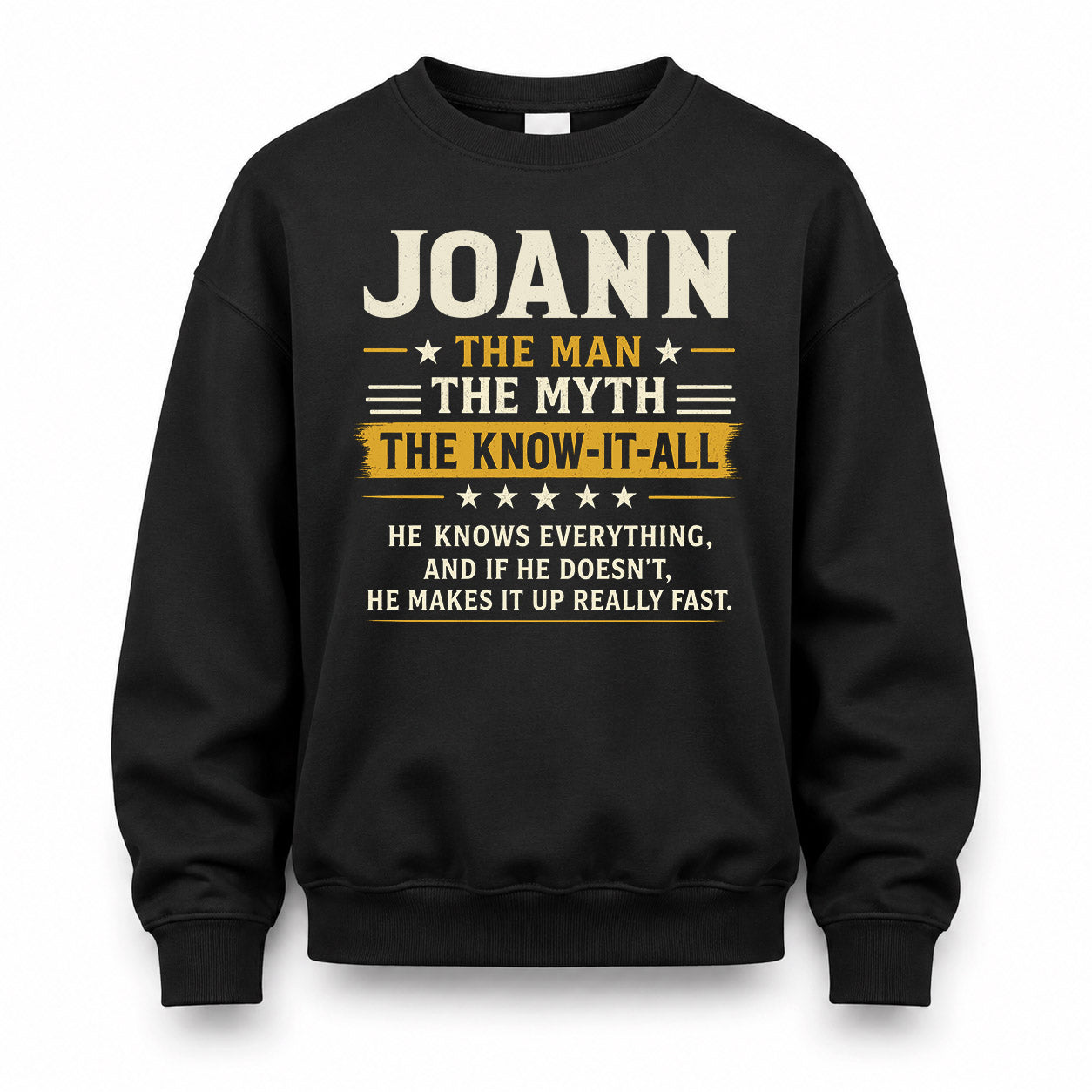 JOANN TM90-K04-125 - NAME Legendary Know-It-All Personalized Funny Shirt
