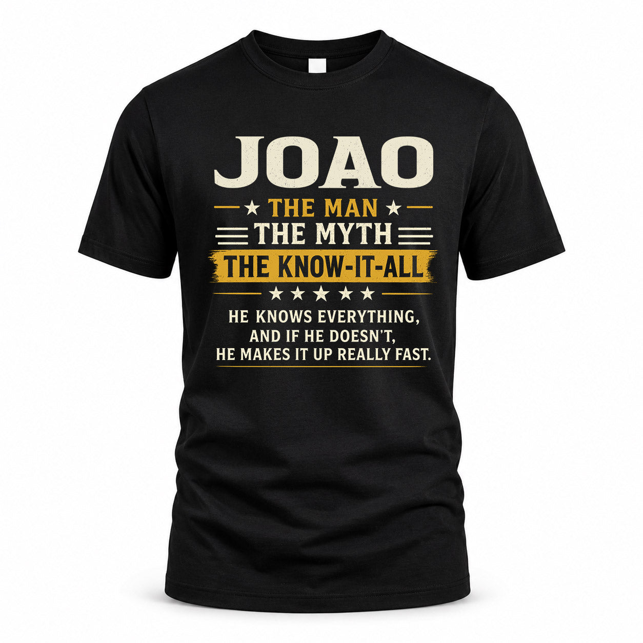 JOAO TM90-K04-125 - NAME Legendary Know-It-All Personalized Funny Shirt