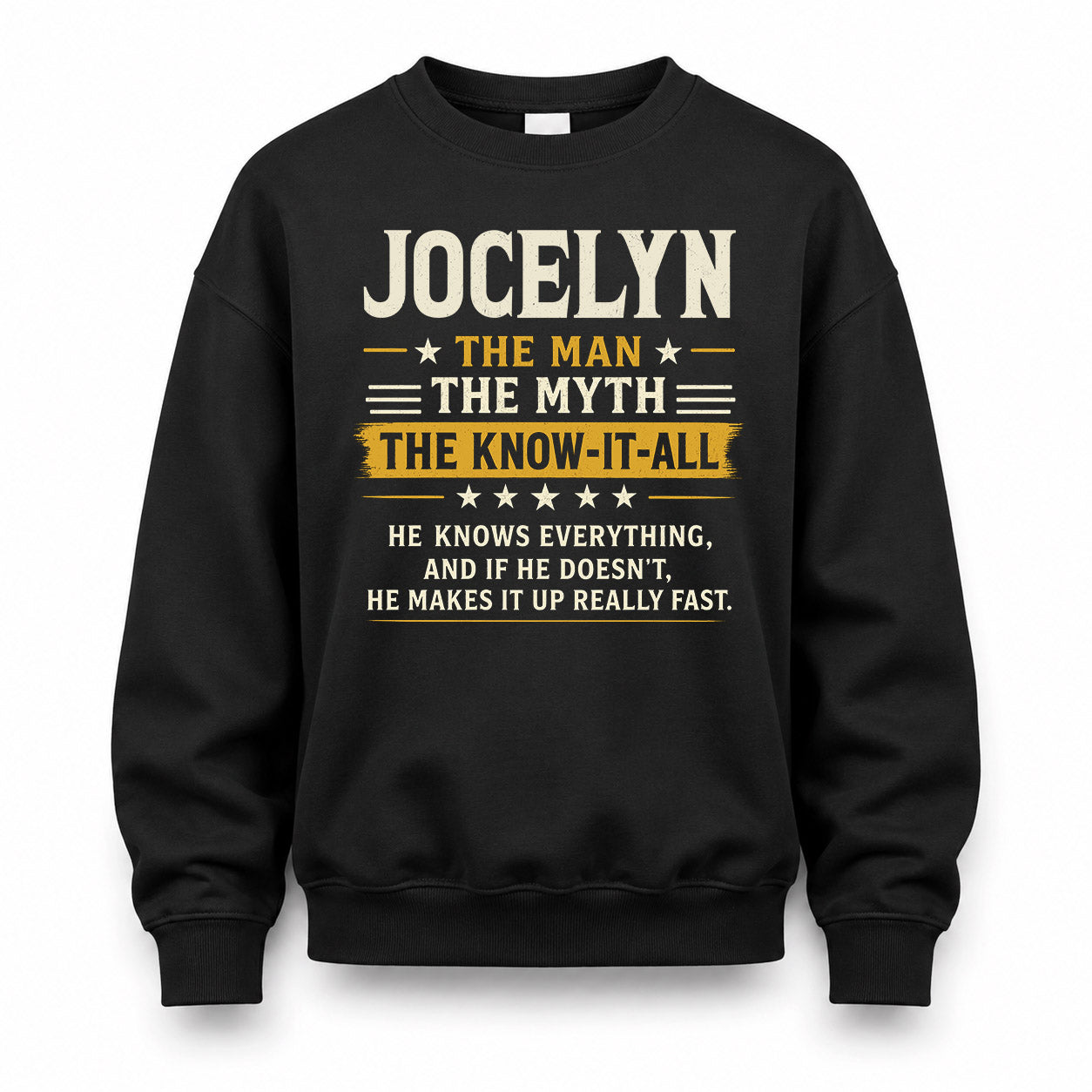 JOCELYN TM90-K04-125 - NAME Legendary Know-It-All Personalized Funny Shirt