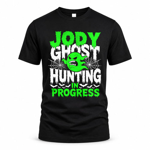 JODY HW22-K06-109 - NAME Ghost Hunting In Progress Personalized Halloween Shirt