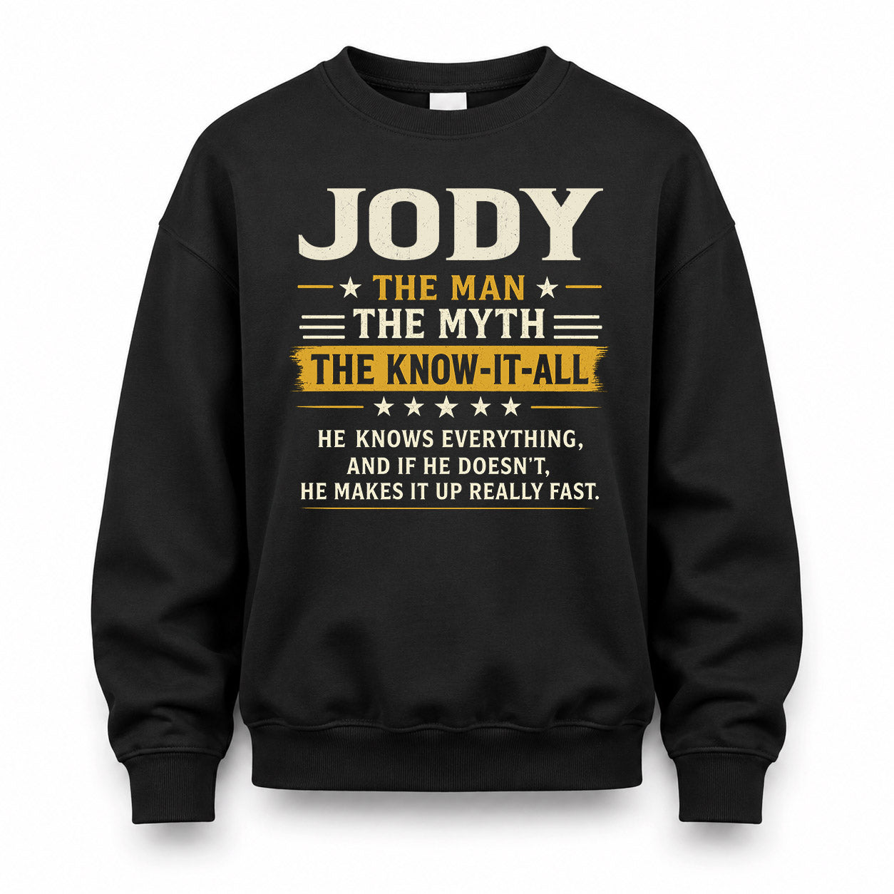 JODY TM90-K04-125 - NAME Legendary Know-It-All Personalized Funny Shirt