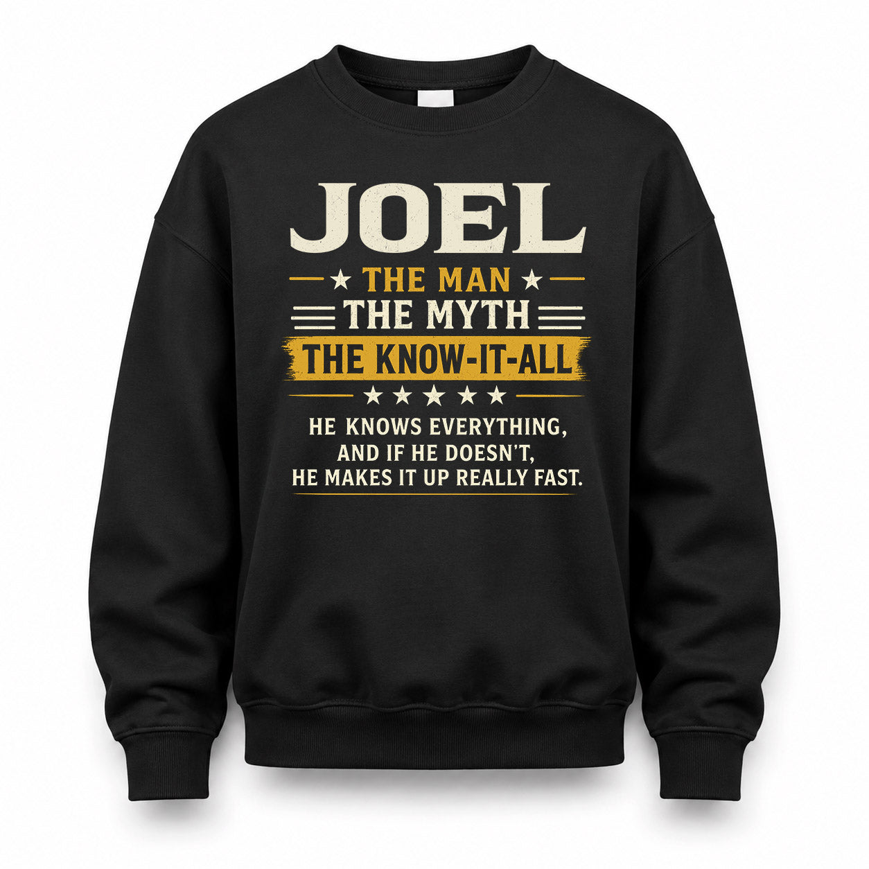 JOEL TM90-K04-125 - NAME Legendary Know-It-All Personalized Funny Shirt