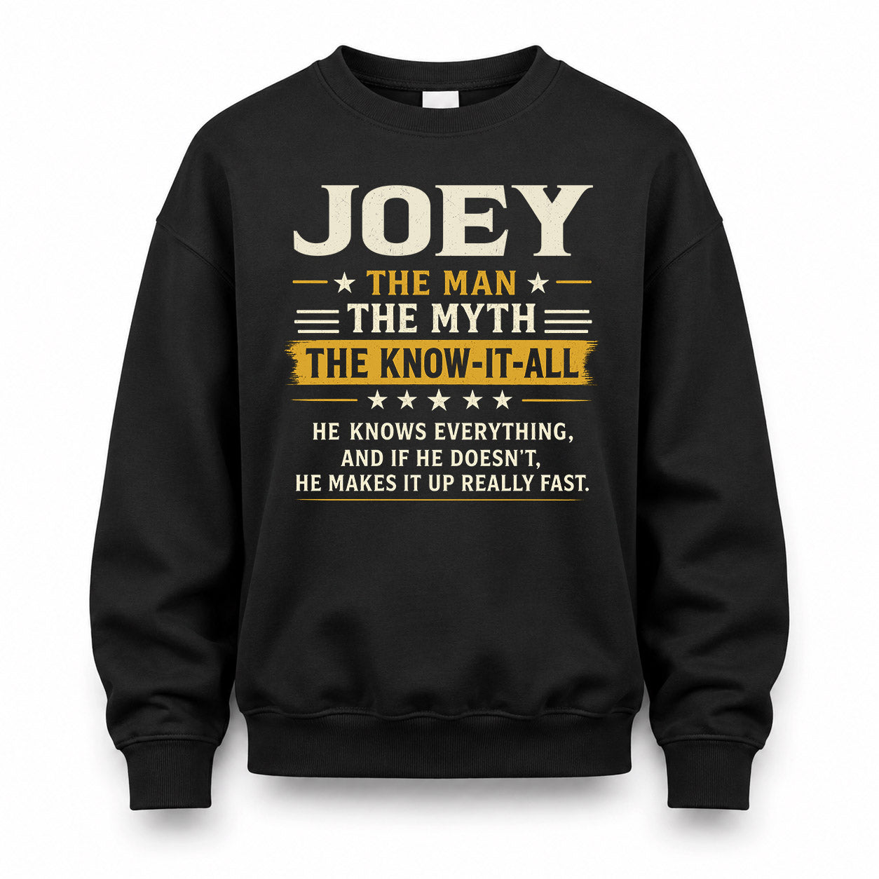 JOEY TM90-K04-125 - NAME Legendary Know-It-All Personalized Funny Shirt