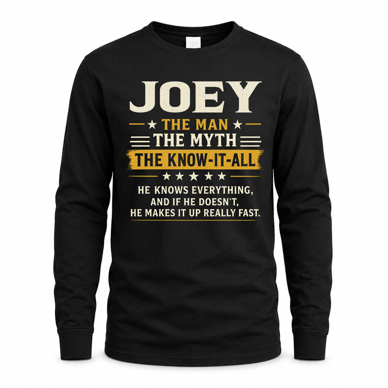 JOEY TM90-K04-125 - NAME Legendary Know-It-All Personalized Funny Shirt