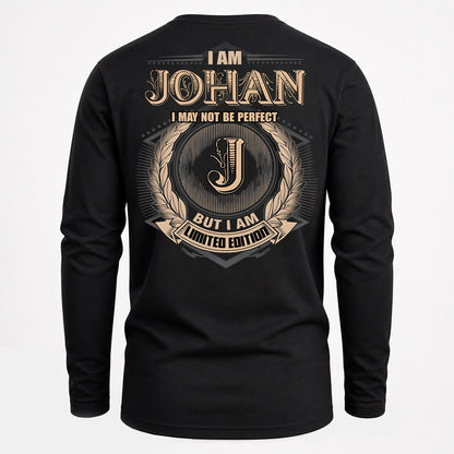 JOHAN PH55-T25-Personalized Name Quote Apparel “I Am NAME May Not Be Perfect But I Am Limited Edition”