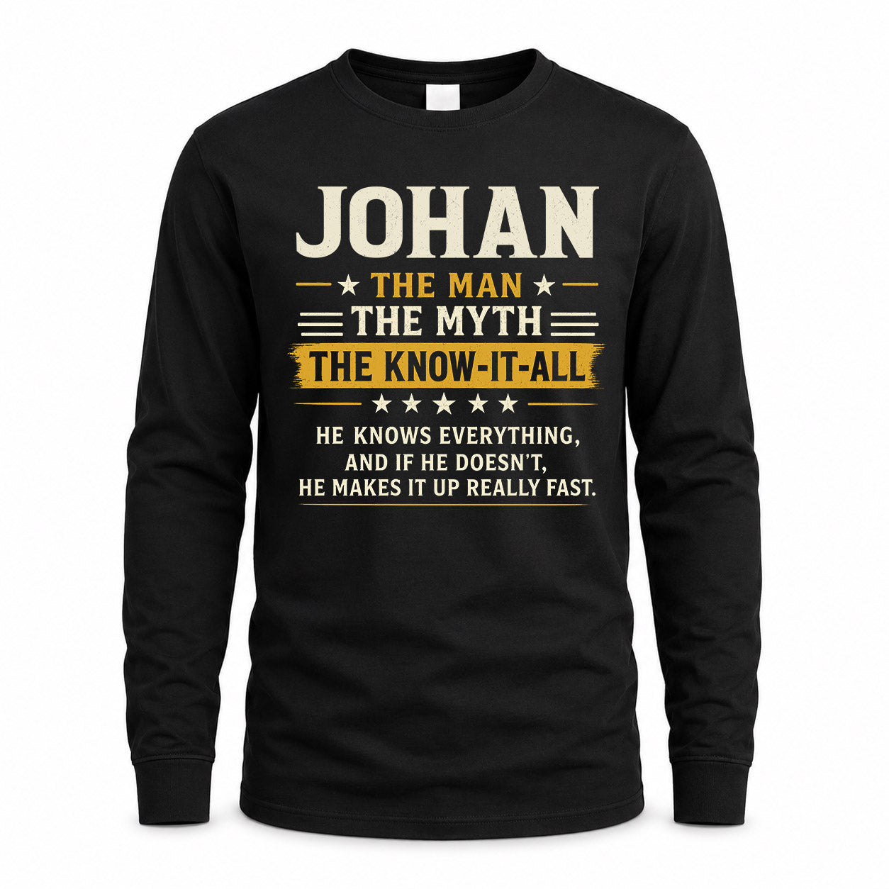 JOHAN TM90-K04-125 - NAME Legendary Know-It-All Personalized Funny Shirt