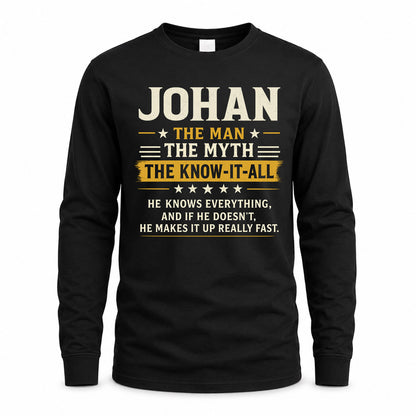 JOHAN TM90-K04-125 - NAME Legendary Know-It-All Personalized Funny Shirt