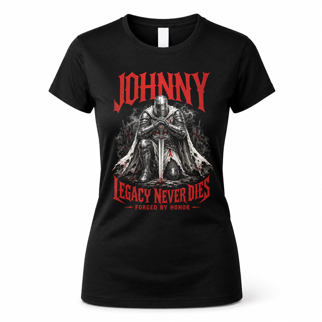 JOHNNY HS90-K04-109 - NAME Legacy Never Dies Forged By Honor Personalized Knight