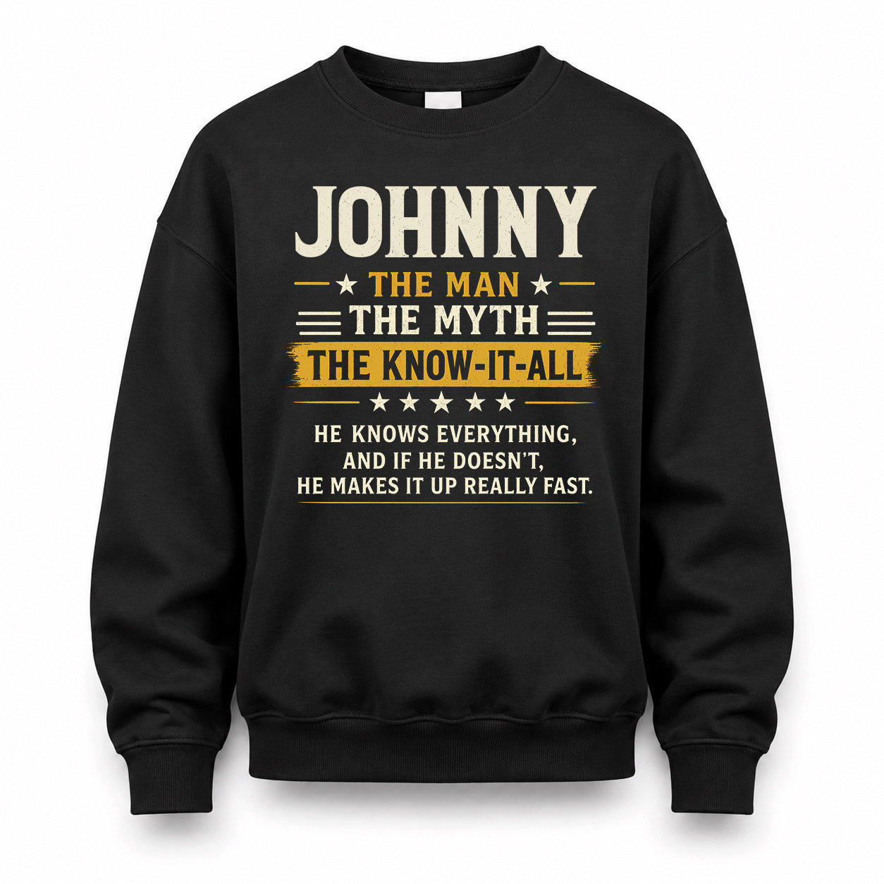 JOHNNY TM90-K04-125 - NAME Legendary Know-It-All Personalized Funny Shirt