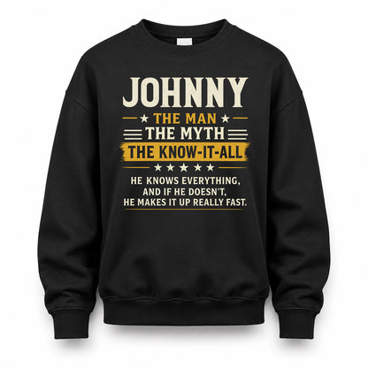 JOHNNY TM90-K04-125 - NAME Legendary Know-It-All Personalized Funny Shirt