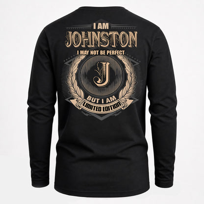 JOHNSTON PH55-T25-Personalized Name Quote Apparel “I Am NAME May Not Be Perfect But I Am Limited Edition”