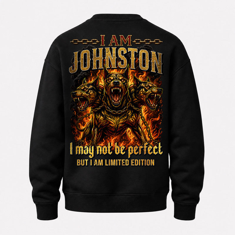 JOHNSTON MP88-F2-168–Personalized Bold Quote Apparel “I Am NAME I May Not Be Perfect But I Am Limited Edition