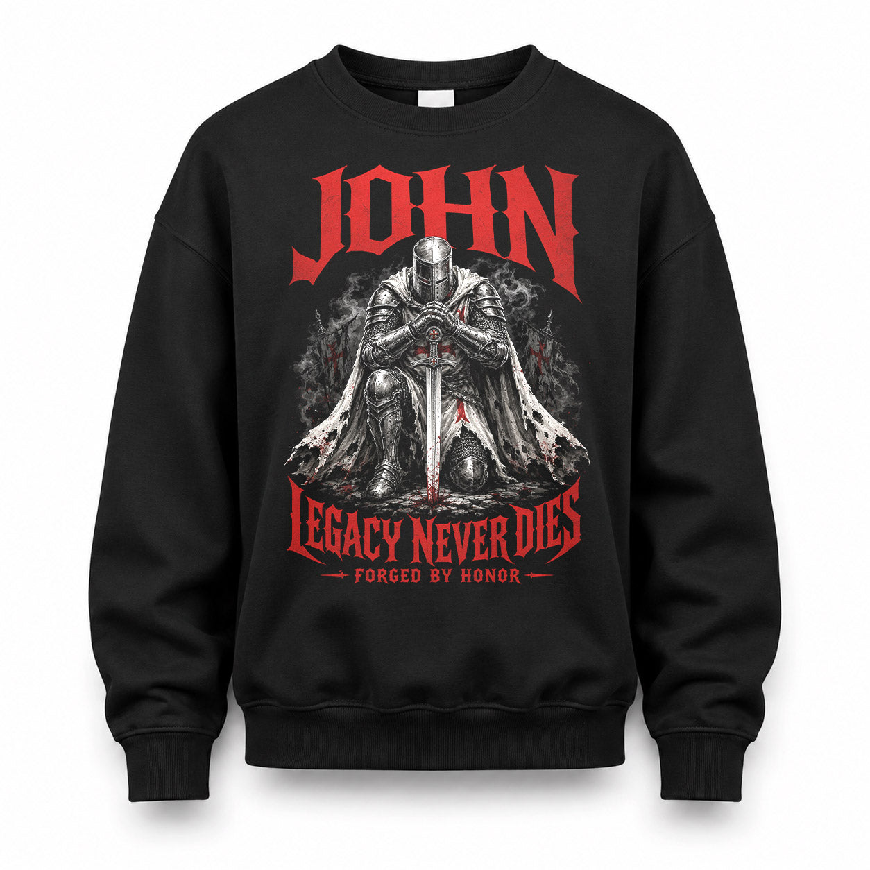 JOHN HS90-K04-109 - NAME Legacy Never Dies Forged By Honor Personalized Knight