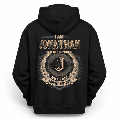 JONATHAN PH55-T25-Personalized Name Quote Apparel “I Am NAME May Not Be Perfect But I Am Limited Edition”