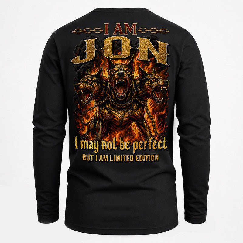 JON MP88-F2-168–Personalized Bold Quote Apparel “I Am NAME I May Not Be Perfect But I Am Limited Edition
