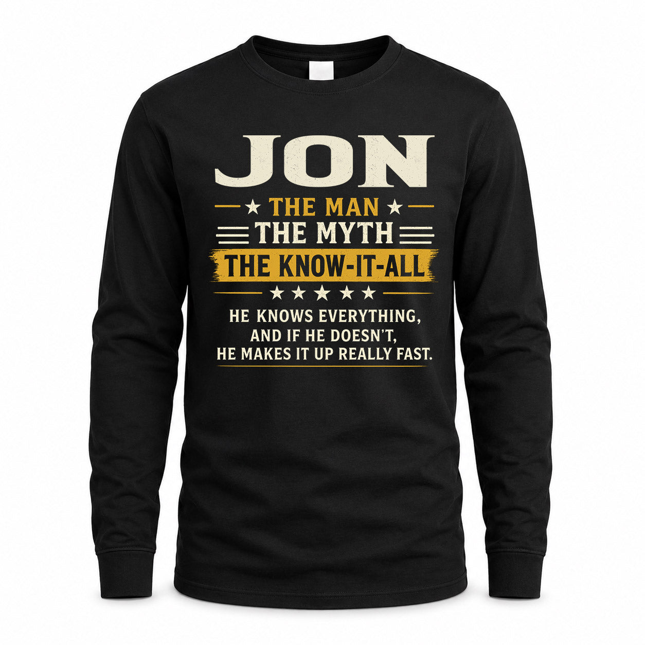 JON TM90-K04-125 - NAME Legendary Know-It-All Personalized Funny Shirt