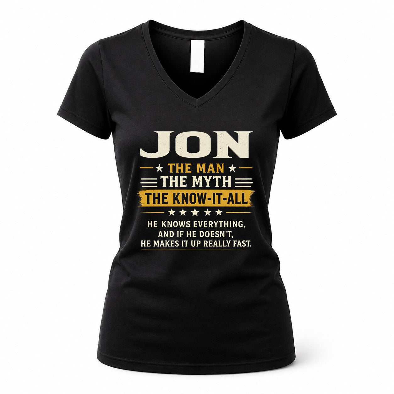 JON TM90-K04-125 - NAME Legendary Know-It-All Personalized Funny Shirt