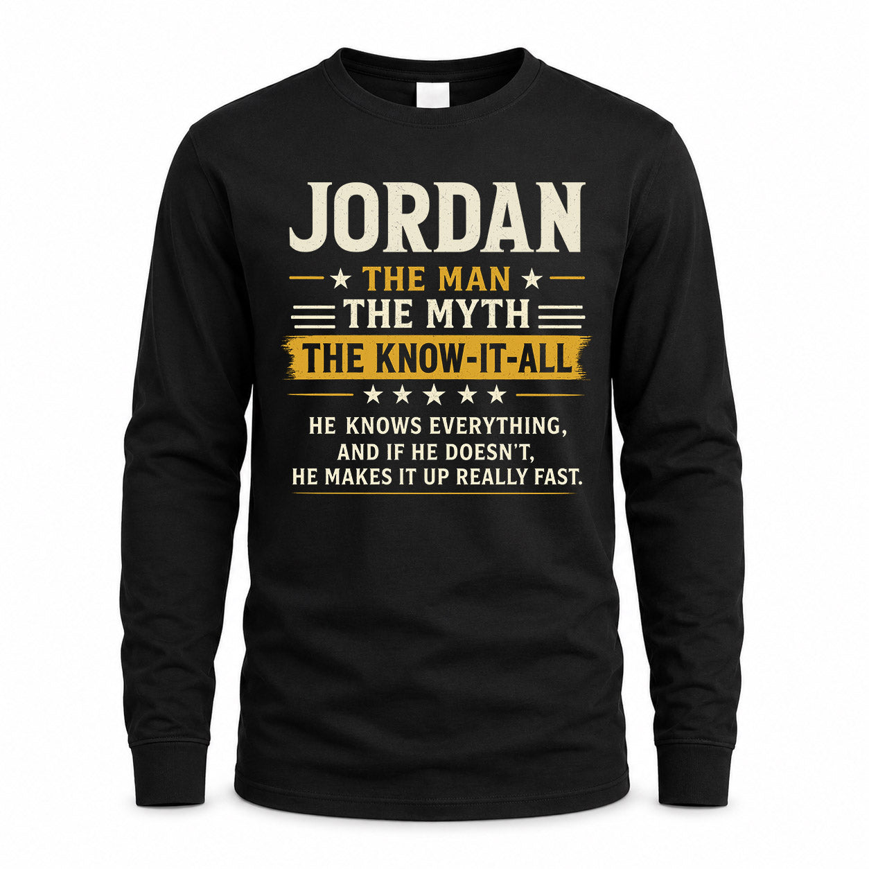 JORDAN TM90-K04-125 - NAME Legendary Know-It-All Personalized Funny Shirt