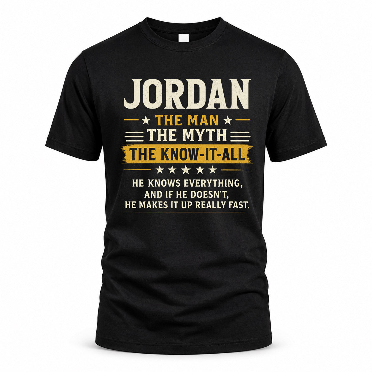 JORDAN TM90-K04-125 - NAME Legendary Know-It-All Personalized Funny Shirt