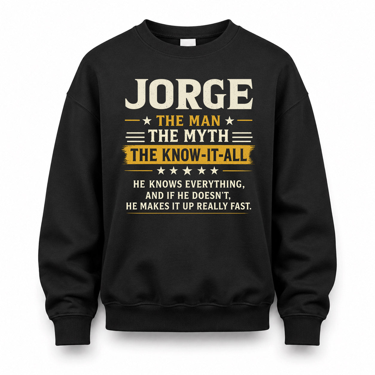 JORGE TM90-K04-125 - NAME Legendary Know-It-All Personalized Funny Shirt