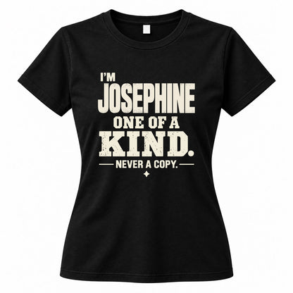 JOSEPHINE P6-K4-228 Personalized Funny Quote Apparel “I’m NAME – One of a Kind, Never a Copy”