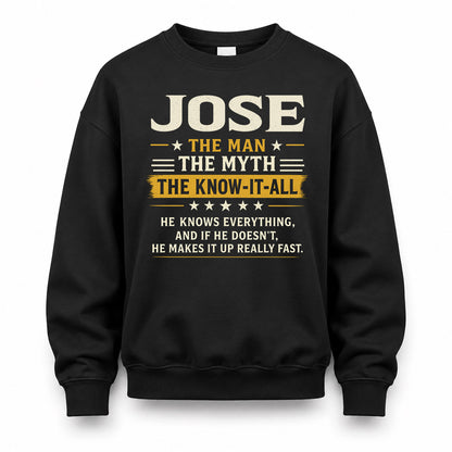 JOSE TM90-K04-125 - NAME Legendary Know-It-All Personalized Funny Shirt