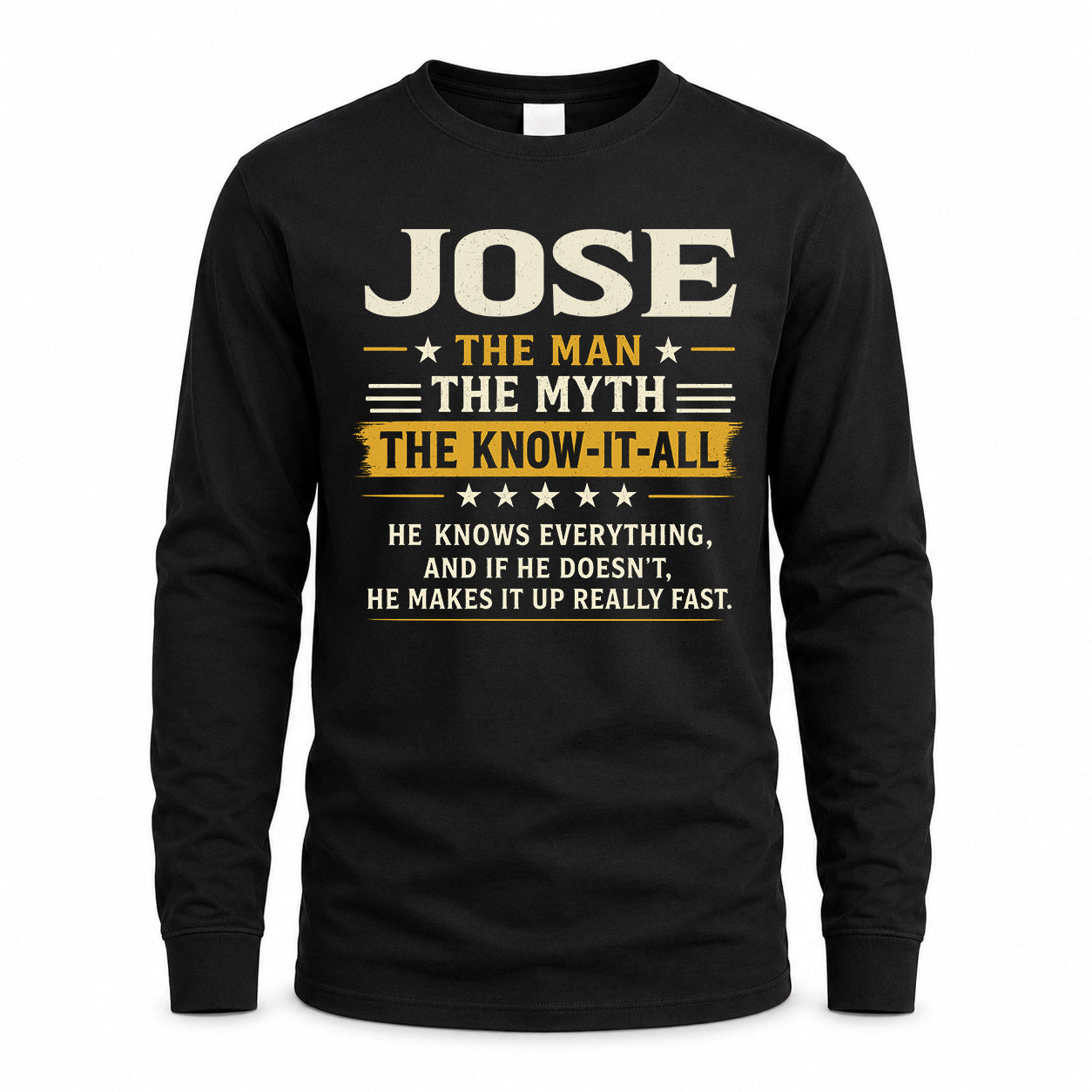 JOSE TM90-K04-125 - NAME Legendary Know-It-All Personalized Funny Shirt