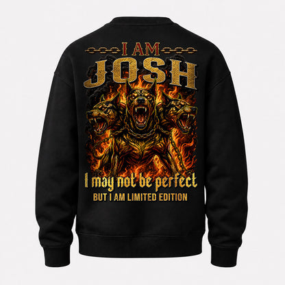 JOSH MP88-F2-168–Personalized Bold Quote Apparel “I Am NAME I May Not Be Perfect But I Am Limited Edition