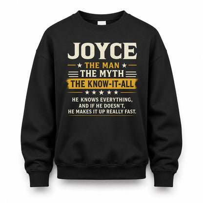 JOYCE TM90-K04-125 - NAME Legendary Know-It-All Personalized Funny Shirt