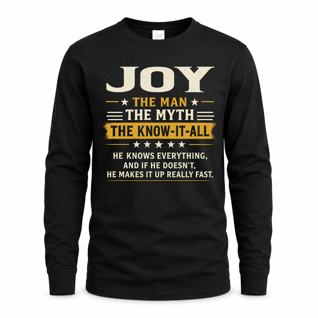 JOY TM90-K04-125 - NAME Legendary Know-It-All Personalized Funny Shirt